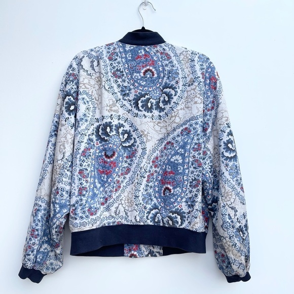 Free People Printed Bomber Jacket Floral - Picture 4 of 4